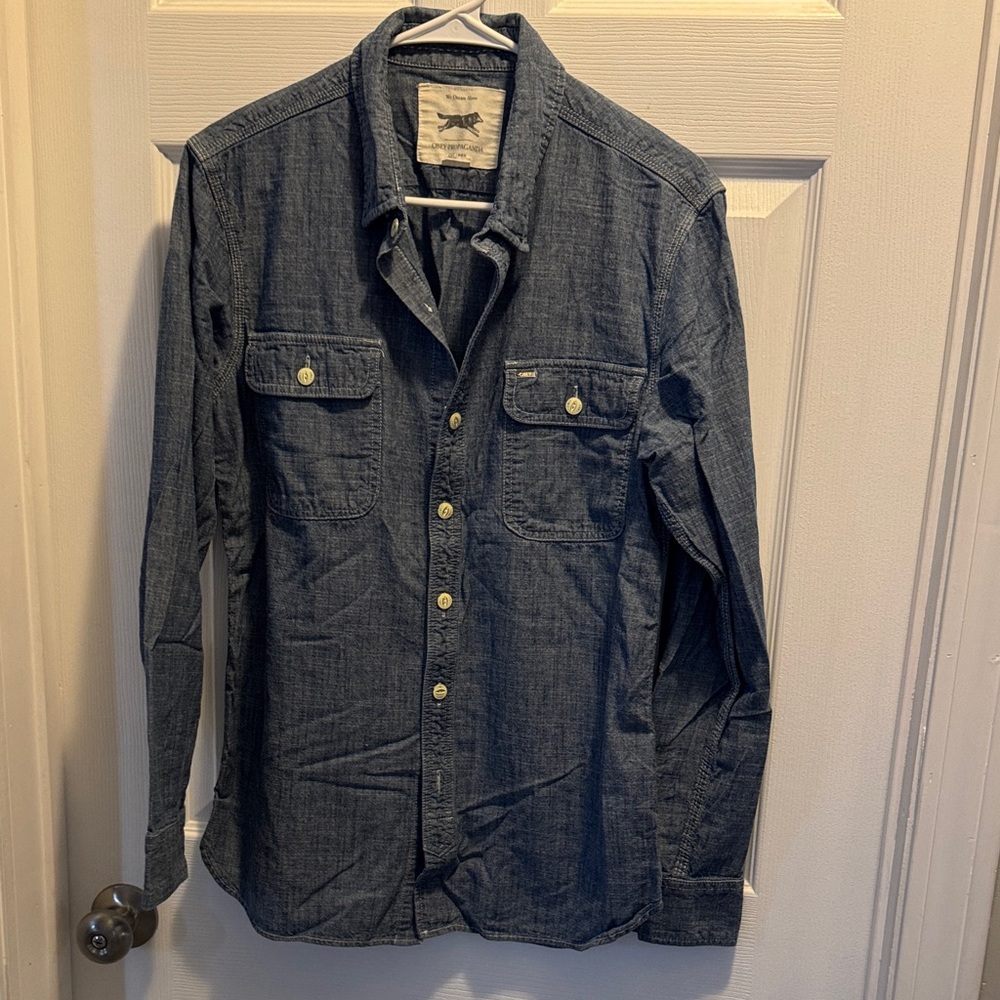Obey Blue Casual Button Down Shirt